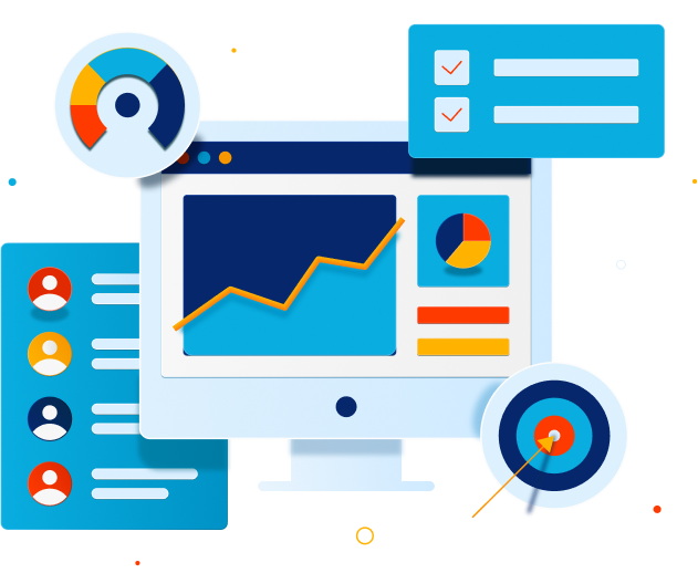 Digital marketing header 3d illustration
